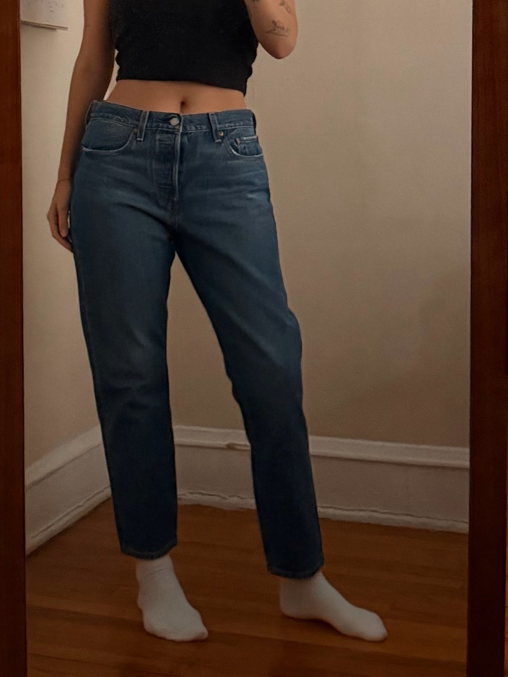 Signature by Levi Strauss Women's Straight-Leg Jeans in Dark Blue Denim